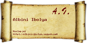 Albini Ibolya névjegykártya